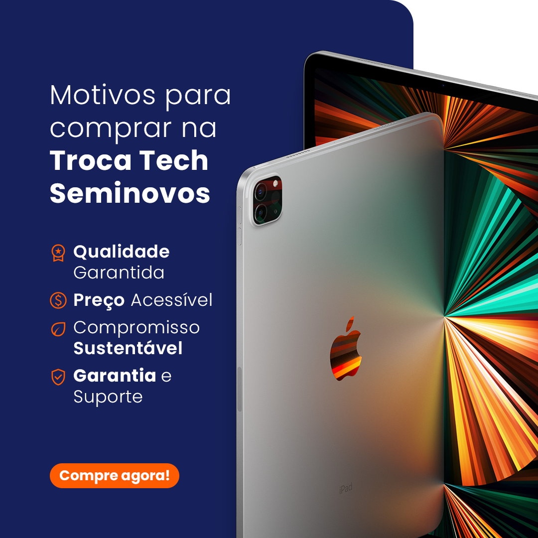 Comprar MacBook, iPhone, iPad usados, com qualidade e garantia é na Troca Tech. Compre agora e economize nos melhores modelos de Produtos Apple usados do mercado.