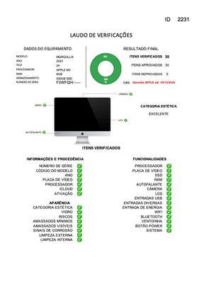 iMac 2023 Usado 24" | APPLE M3, 8GB RAM, 500GB | TrocaTech